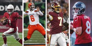 Kyler Murray, Baker Mayfield, Dwayne Haskins, and Daniel Jones