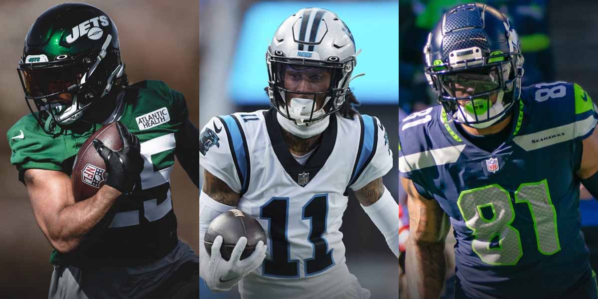 Ty Johnson, Robby Anderson, and Gerald Everett